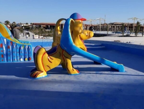 Double slide is shaped like a brown dog - Al-Ahram Fiberglass Company - 2