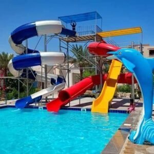 اكوا فيبر جلاس زحاليق وشلال ارتفاع 6 متر (2 حلزوني وشلال)
