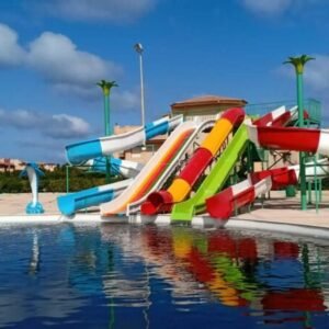 Aqua, 4 m high, two open spirals + two waterfalls + one tube