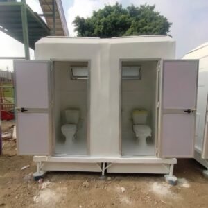حمام متنقل مزدوج 1.25سم × 2.50×2.30 افرنجى فيبر جلاس